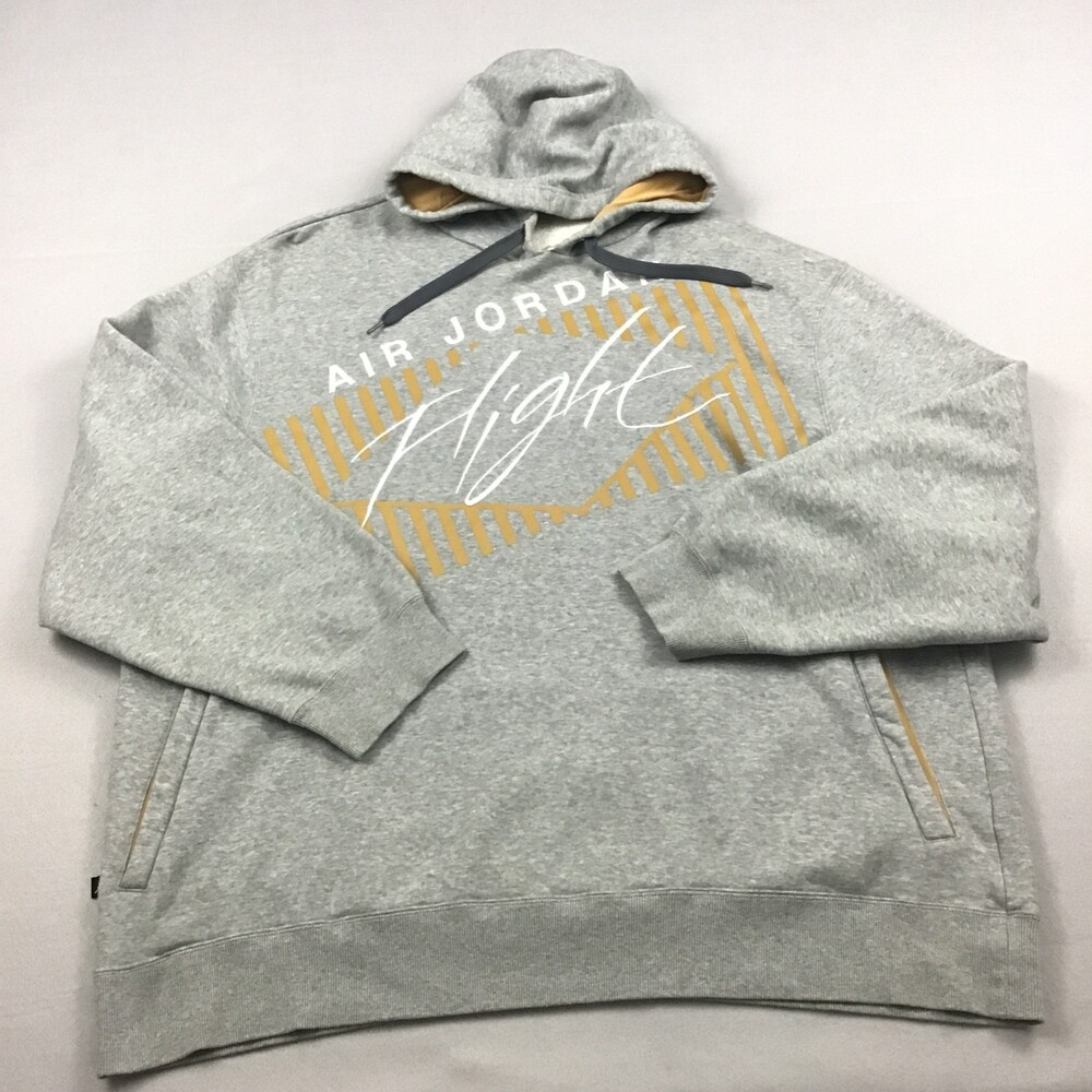 Jordan Hoodie Men 3XL Gray Flight Jumpman Essentials Pullover Sweatshirt XXXL *
